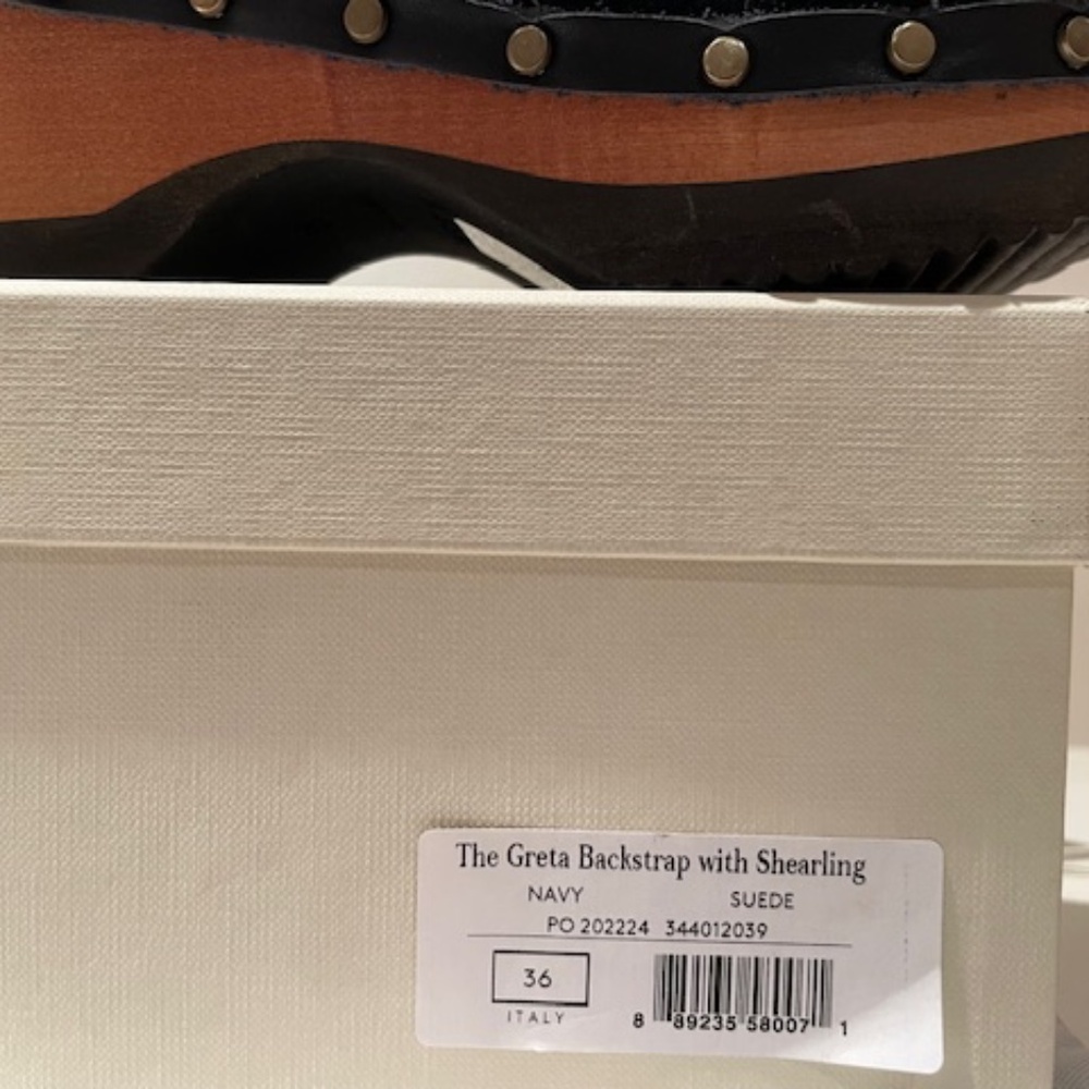 M.Gemi Greta Backstrap With Shearling Clog - Size… - image 6